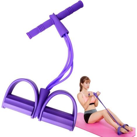 Feezi Elastisches Seil mit Bauchmuskel-Fußpedal für Heimfitness-Übungen, Yoga und Fitness