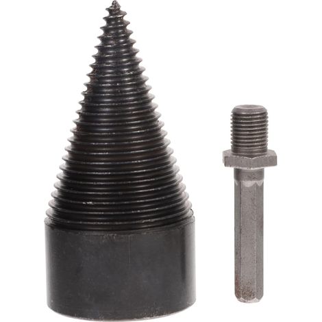 Broca para partir madera, broca cónica, broca para partir madera de 50 mm, herramienta duradera para amolar tornillos y tornillos para partir madera con 3 mangos de taladro, cuadrada/redonda/hexagonal
