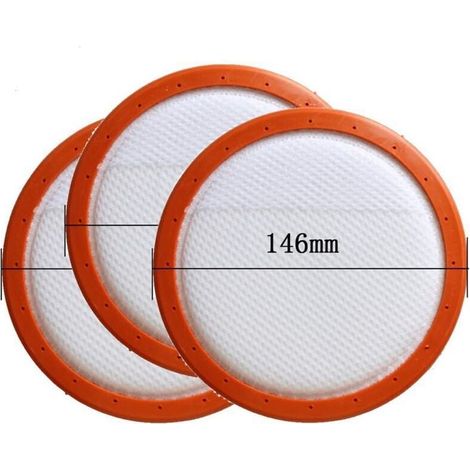 Filtre pour aspirateur en coton lavable rond pour Midea aspirateur C3-L148B C3-L143B VC14A1-VC 146 mm Eléments de filtre HEPA 3 pièces (1/4)