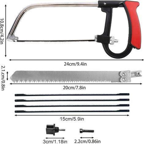 Ensemble De Scie À Métaux Mini Scie À Main Bois Set Avec Hss Lames Scie En Acier Scies À Main Multifonctions En Métal Pour Métal Verre Carrelage Bois,Scie Sauteuse, Scie À Branches, Scie À Main (1/4)