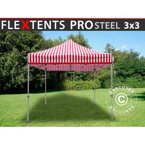 Pop up gazebo FleXtents PRO Steel 3x3 m Striped