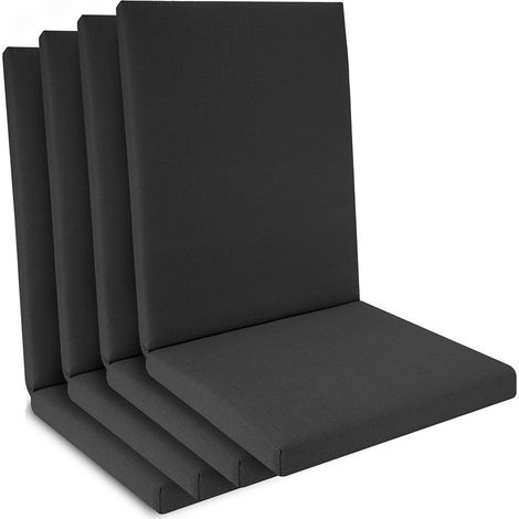 4er Set Niedriglehner Auflage wasserdicht 100x50x5,5cm Anthrazit (1/5)