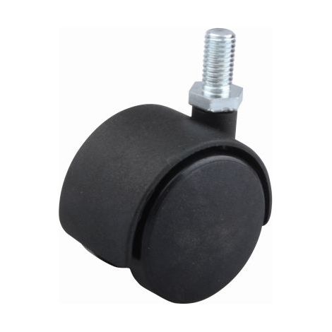 Rueda para muebles de 40 mm con eje M8x15 mm, color negro SANS MARQUE