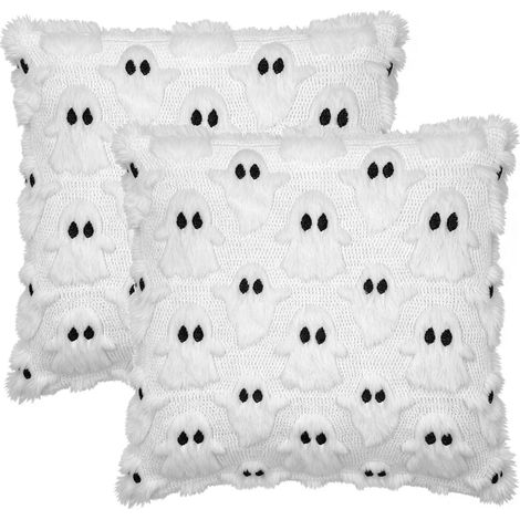 Set of 2 Halloween Ghost Decorative Cushion Covers 40 x 40 (1/5)