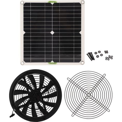 Ventilateur solaire de 25 cm de diamètre et 100 W pour camping-car, yacht, serre et salle de bain. (1/5)