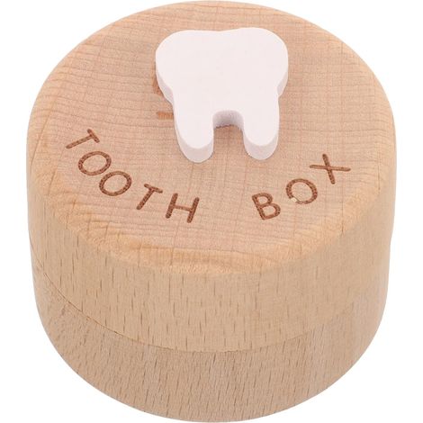 Boîte à Dents de Lait Bois pour Garçon Fille Coffret de Rangement Mignon pour Dents et Cheveux de Garçon Fille Collection Souvenir Originale Bois Naturel (1/5)