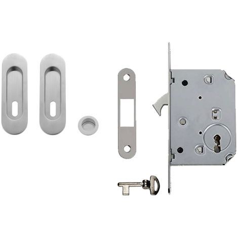 KIT PER PORTE SCORREVOLI finitura cromo satinato