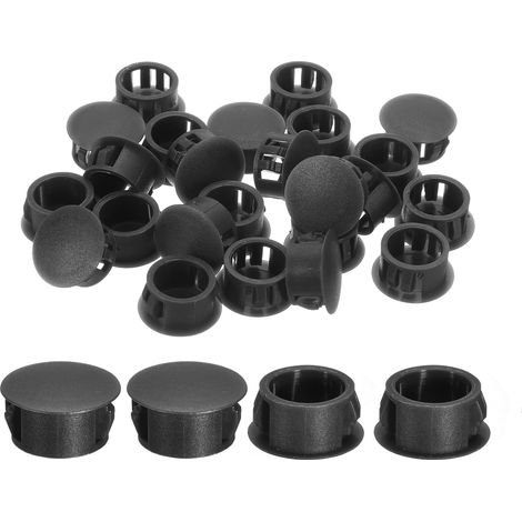 28Pcs Bouchon de Trou en Nylon, 15.5-16mm Diamètre de Trou Bouchon d'étanchéité Rond Souple et Flexible de Verrouillage Bouchons en Caoutchouc pour Bouteille, Tuyaux, Cuisine, Noir (1/5)
