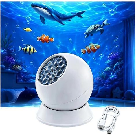 Projecteur océan pour la décoration de chambre, fonctionnement silencieux, idéal pour les fêtes et les anniversaires. (1/5)