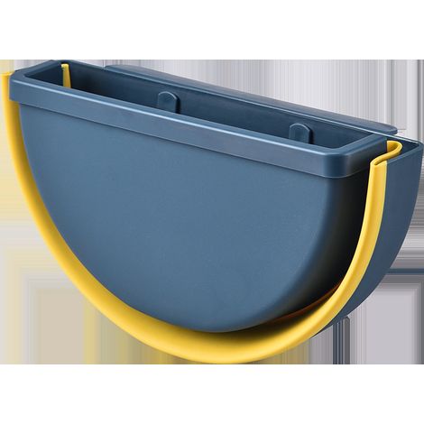 Poubelle Pliante Murale, Poubelle De Cuisine Pliée à Suspendre Petite Poubelle (Bleu) (1/5)
