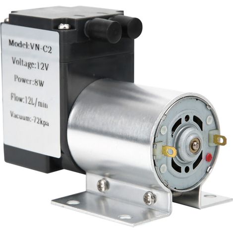 Pompe à vide 12V DC haute performance -72kPa, débit 12L/min, 8W avec support (1/5)