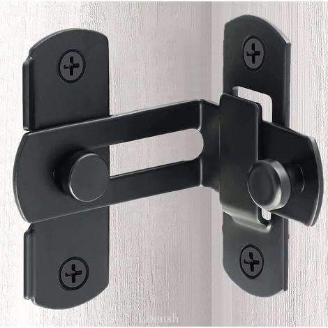 Serratura a scatto ad angolo retto di 90 gradi per porta scorrevole da fienile in acciaio inossidabile, chiusura di sicurezza per porta scorrevole a ribalta, serratura di sicurezza per porta di cantin (1/5)