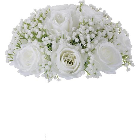 Künstlicher Rosenstrauß als Tischdekoration für Hochzeiten – Seidentischdekoration für die Feier zu Hause