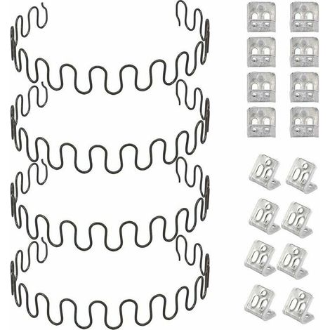 molle di ricambio per divano da 20" con 8 clip a S, kit di riparazione per molle per divano con diametro del filo di 4,0 mm per mobili, arredamento per la casa e sedili (1/4)