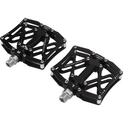 CNC-gefräste Fahrradpedale aus Aluminiumlegierung mit Lagern für Mountainbikes und Rennräder, schwarz (1/5)