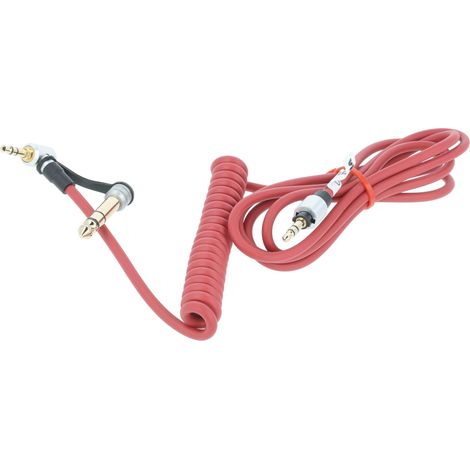 vhbw Câble audio AUX compatible avec Monster Beats by Dr. Dre Solo  Mixr, Pro casque - Avec prise jack 3,5 mm, vers 6,3 mm, 150 cm rouge (1/4)