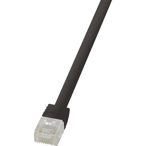 LogiLink CF2013U RJ45 Netzwerkkabel, Patchkabel CAT 6 U/UTP 0.25 m Schwarz hochflexibel 1 St.