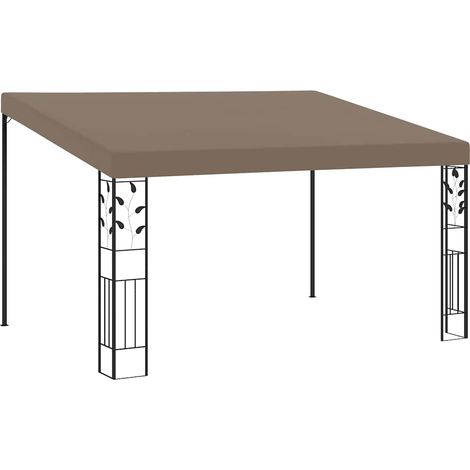 vidaXL Cenador con montaje en la pared gris taupe 4x3x2,5 m (1/5)