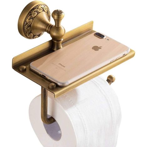 Porte Papier hygiénique Porte Papier hygiénique Support Tout Bronze Support Mural brossé Porte Rouleau de Papier Toilette pour Salle de Bain Hôtel Cuisine Tout Bronze (1/5)