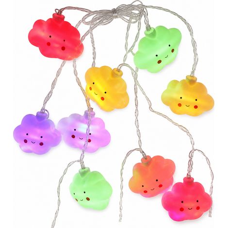 Guirlande LED Nuages Multicolores USB, 20 LED à Lumière Fixe pour Chambre et Fête d’Anniversaire (1/5)