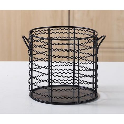 1 pièce panier à oeufs en fer forgé oeuf fruits légumes ail pomme de terre panier de rangement des aliments cuisine ménage panier à légumes (or)
