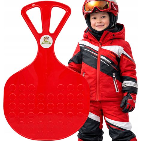 Tobogán de nieve con forma de manzana para trineo XXL 58 cm rojo sólido (1/5)
