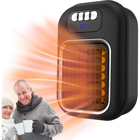 400W Radiateurs muraux pour usage intérieur, petit radiateur Chauffage mural multifonctionnel pour espace intérieur Chauffage mural à affichage LED, chauffage enfichable pour usage intérieur (1/5)