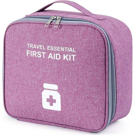 Trousse de premiers secours de voyage, trousse de premiers secours vide, étanche, avec bandoulière, violet