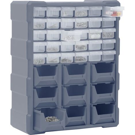 vidaXL Mobile Contenitore con 39 Cassetti 38x16x47 cm