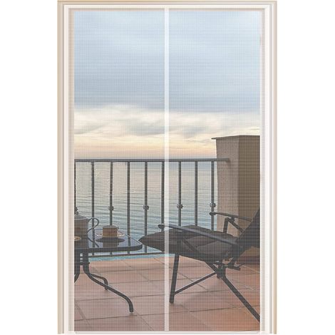 Moustiquaire magnétique 32 x 82, rideau moustiquaire en maille pour porte coulissante avec aimant, robuste - Blanc