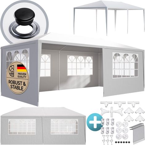 CASARIA® Rimini 3x6m Gazebo with UV Protection 18m² Covered Pavilion Area Roof Eyelets Water Repellent 6 Side Panels with Windows Garden Party Festival Marquee Wedding Tent White (UV-Protection) (1/8)