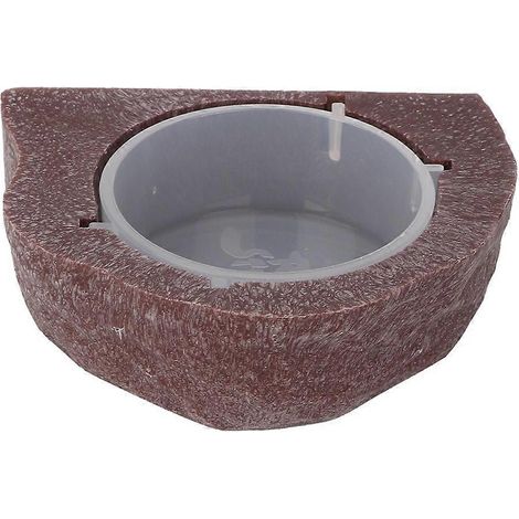 Gamelle alimentaire suspendue en plastique durable pour reptiles, lézards et caméléons (marron) (1/3)