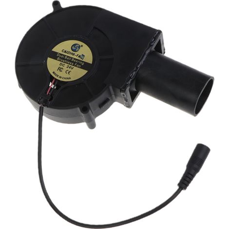 Ventilateur de barbecue 24 V avec tuyau d'air de 33 mm pour fumoir, four, camping, allume-charbon, allume-feu et générateur de fumée-AquaForge