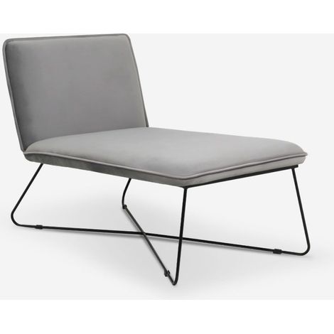 Samt minimalistisch modernes Design Liegesessel Dumas - Grau