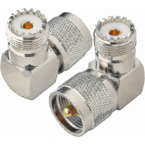Adaptateur de connecteur UHF mâle vers femelle à angle droit PL259 vers SO239 fiche à 90 degrés, adapté aux antennes et aux équipements radio. (1/5)