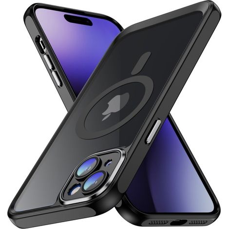 Custodia per iPhone 15 Plus, protezione antiurto, per MagSafe, nera (1/5)