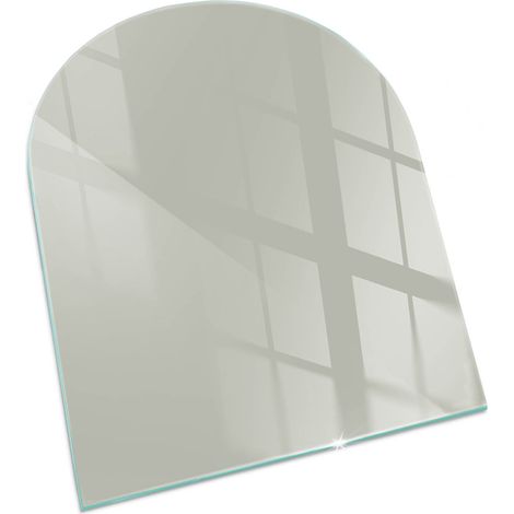 Funkenschutzplatte für Kamin Hitzeschutz Schutzplatte Hartglas Dekorative Glasbodenplatte Farbe Graugrün 80x70 cm