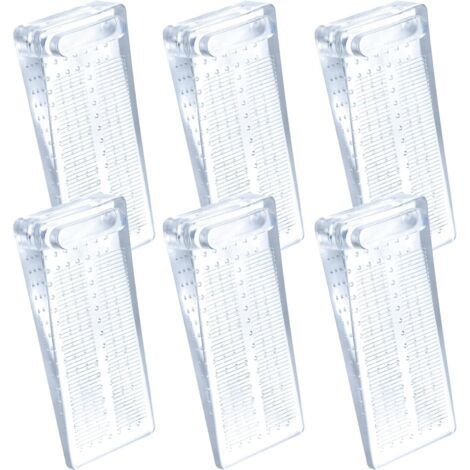 BUNTHAUS Arrêts de Portes 6pcs Antidérapante Cale Porte au Sol avec Hauteur Réglable cale porte caoutchouc souple Cale Porte de PVC Bloque Porte Sol Pour Tapis, Béton, parquets (1/5)
