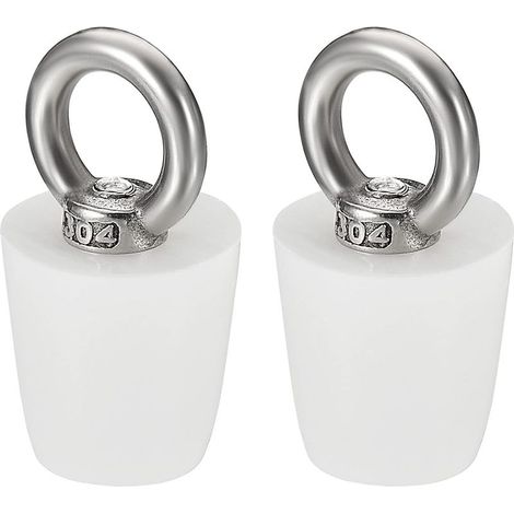Tapón cónico de silicona de 19 mm a 26 mm, tapón sólido con anillo para tubos de ensayo, tuberías de agua y desagües, color blanco, 2 unidades. (1/5)