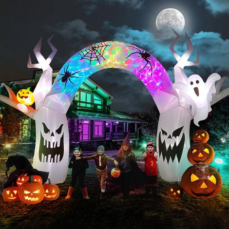 17FT Halloween Inflatable Tree with Ghost Pumpkin, Inflatable Haunted Arch with Built-in LED Inflatable for Halloween Party Outdoor Yard Lawn Garden Decor (1/5)