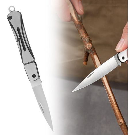 Klappmesser Outdoor Edelstahl leicht mit Anti-Rutsch-Griff für Camping Wandern