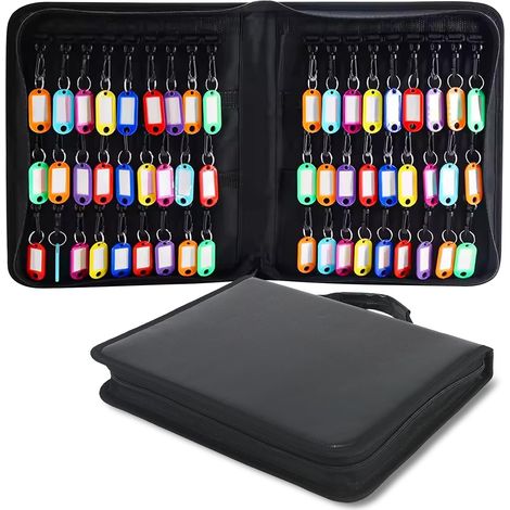 Boite À Clé Portable, Organisateur De Clés Portable, Sac À Clés Etanche Et Ignifuge, Organisateur Clés Résistant À L'eau Au Feu Avec 12 Crochets Pour École Bureau Usine Agence Immobiliere(noir) (1/5)