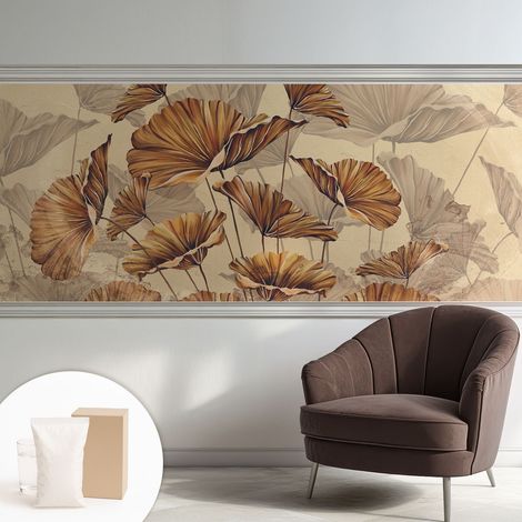 Fototapete - Tapete Vliestapete mit Kleber - Wandtapete Moderne Wandbild Schlafzimmer Wohnzimmer Herbstliche Eleganz 250x104 cm (1/5)