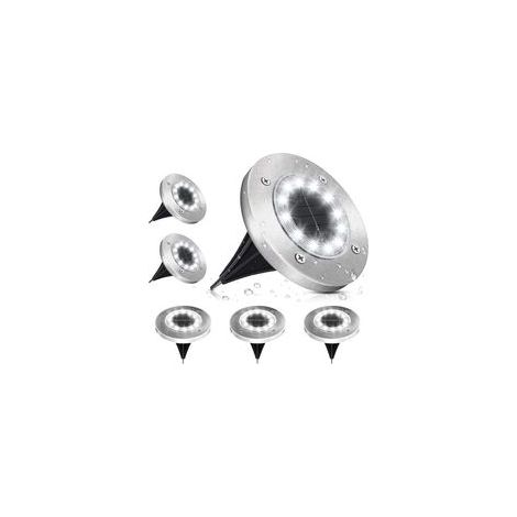 12 LED Outdoor Solar Lights, IP65 Waterproof, 6000K Cool White Light, Wireless Installation for Paths and Patios, Pack of 6 (1/5)