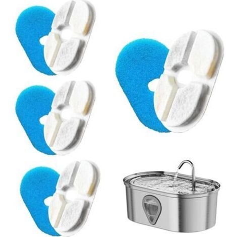 Set mit 4 Ersatzfiltern für Katzenbrunnen mit Harz und Aktivkohle für automatische Haustier-Wasserspender (1/4)