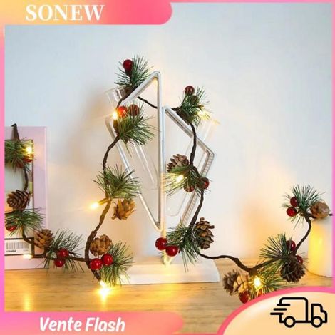 Sonew Chaîne de lumières Lumières LED en fil de cuivre, linge lumineuse Lampe classique en fil de cuivre en forme de pomme de pin (1/5)