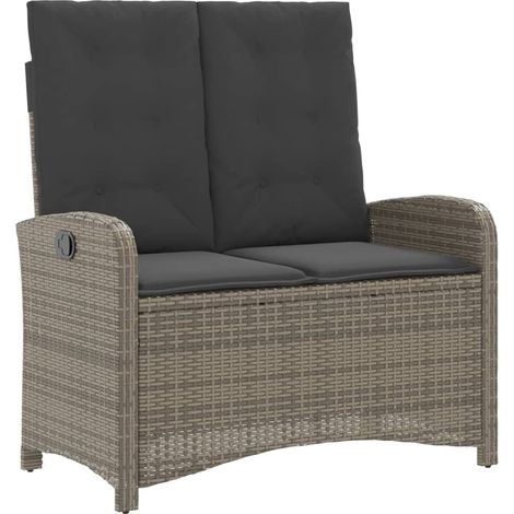 Maison Exclusive - Sillón reclinable de jardín con cojines ratán