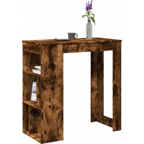 Bartisch mit Regal Räuchereiche 102x50x103,5 cm Holzwerkstoff