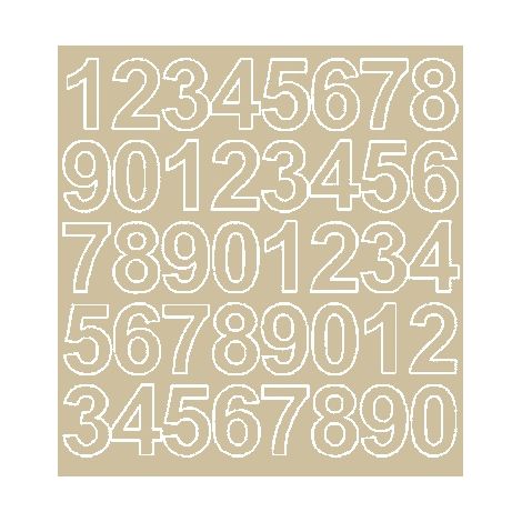 Numeri adesivi autoadesivi da 3,5 cm, beige lucidi