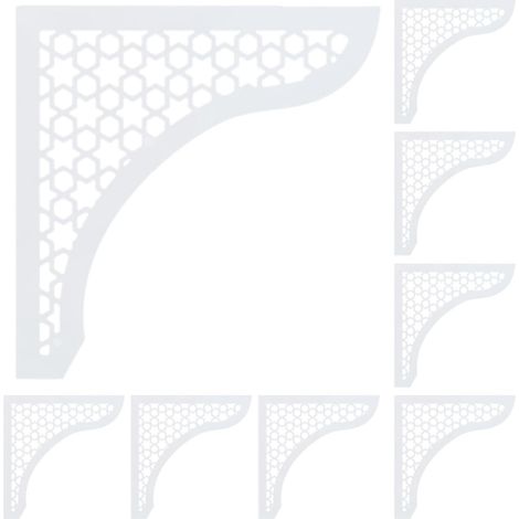 Lot de 8 Stickers Muraux Autocollants Repositionnables en Acrylique Argenté Appliques D’Angle Miroir Décoratives pour Armoires et Meubles Bordures Murales pour Salon Cuisine (1/5)